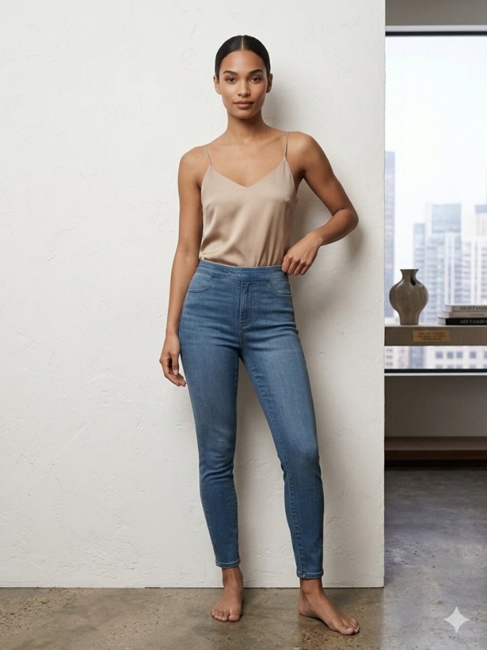 NWT A New Day High-Waisted Jeggings Blue Size Small Pull-On Stretch Denim